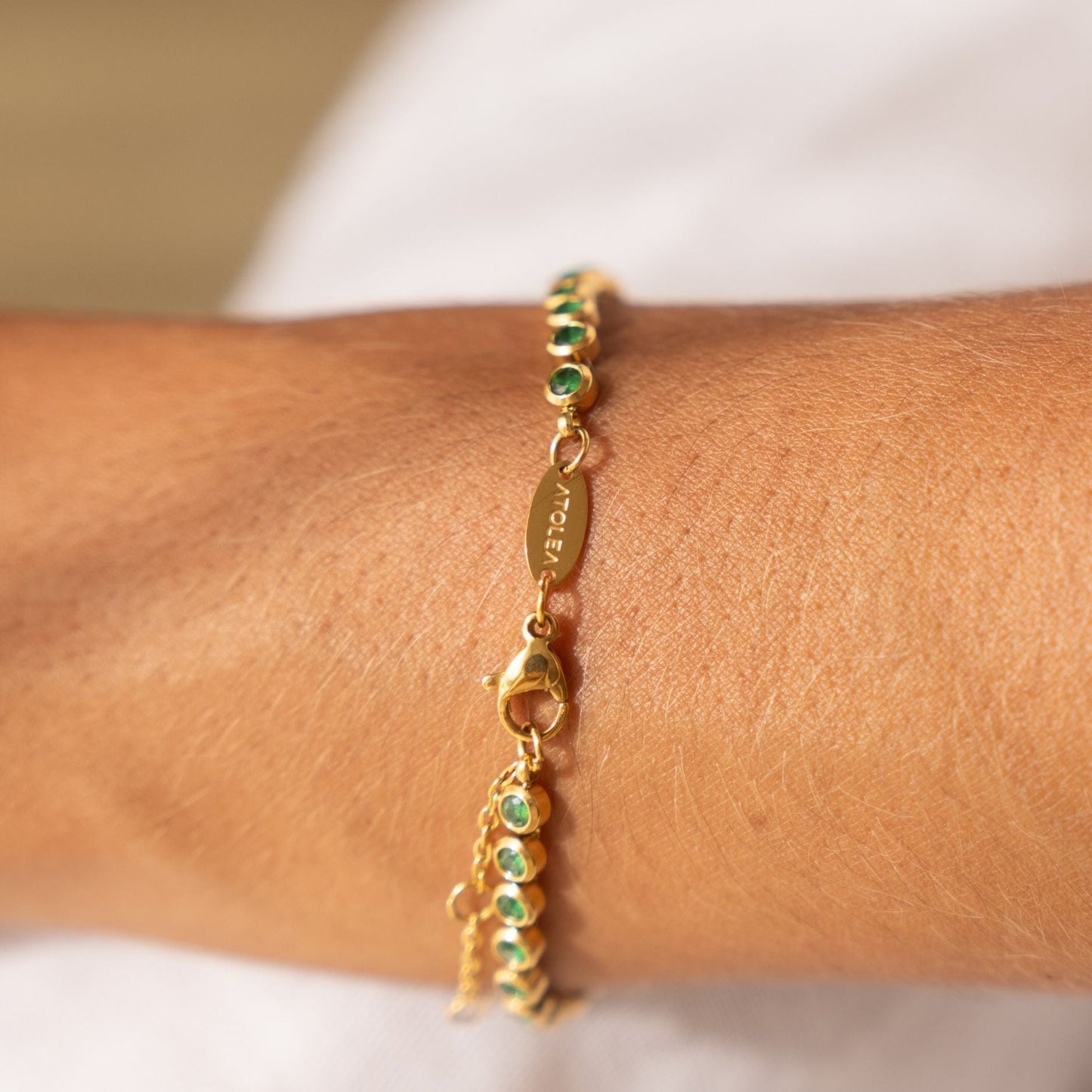 Green Tennis Bracelet