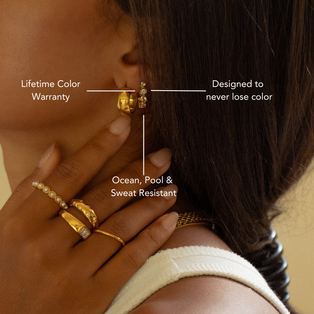 Beaded Diamond Hoops