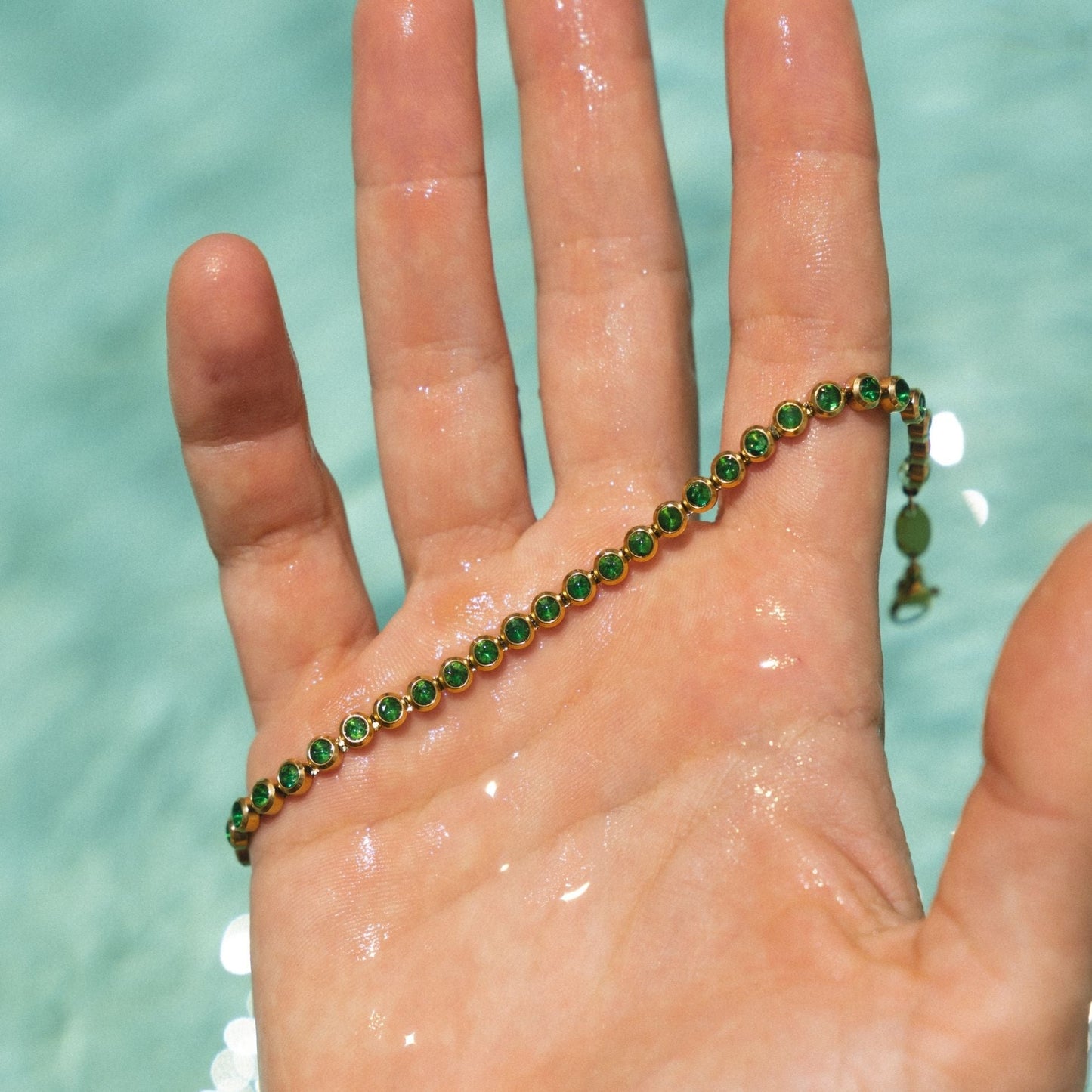 Green Tennis Bracelet